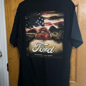 Ford Men's Black and Red Graphic Tee